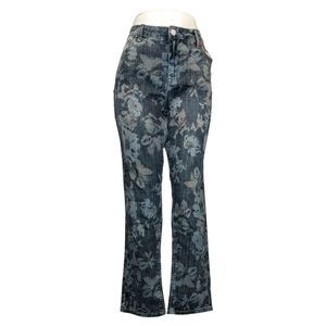 Laurie Felt Women's Jeans Sz 12 Floral Relaxed Straight Blue